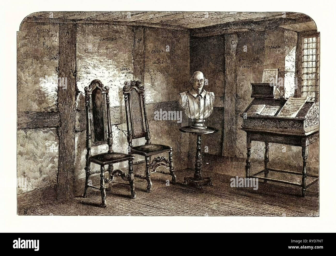 La pièce où est né Shakespeare, Stratford upon Avon, Stratford-Upon-Avon, Royaume-Uni, Angleterre, Grande-Bretagne, Europe, France, Grande Bretagne, Banque D'Images