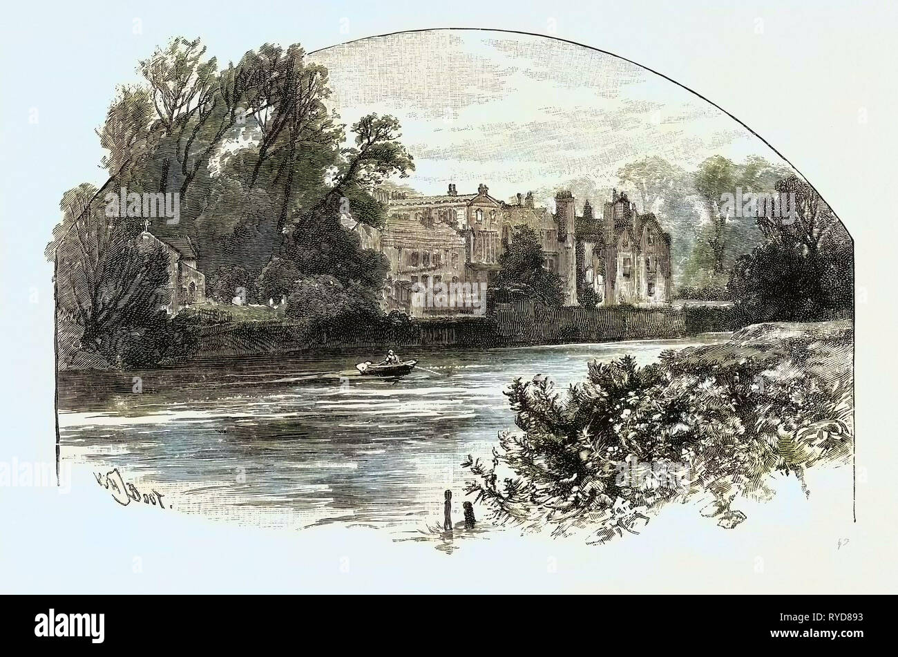 Bishopthorpe est un village et une paroisse civile de trois milles au sud de York dans la ville de York, L, comté de North Yorkshire, Angleterre. Il est situé près de la rivière Ouse. UK Banque D'Images