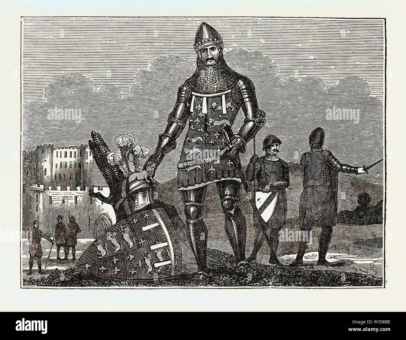 Costume militaire d'Edward le Prince Noir, Edouard de Woodstock, en 1376 Banque D'Images