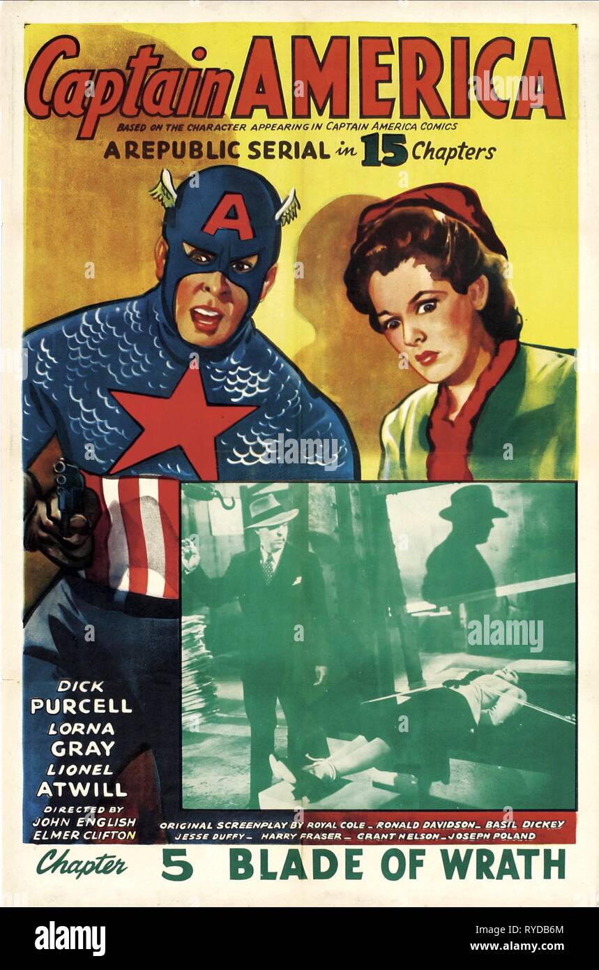 CAPTAIN AMERICA 1944 film république avec Dick Purcell dans le rôle-titre  Photo Stock - Alamy