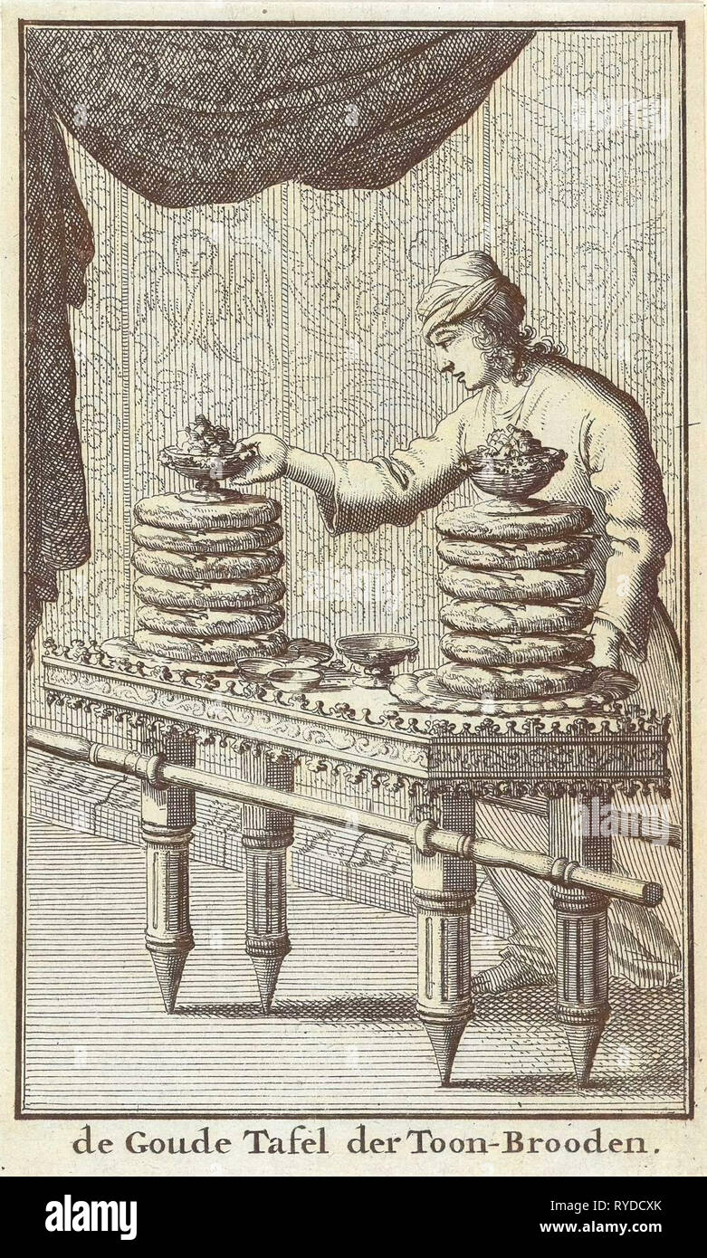 Tableau de Showbread, Jan Luyken, Willem Goeree, 1683 Banque D'Images