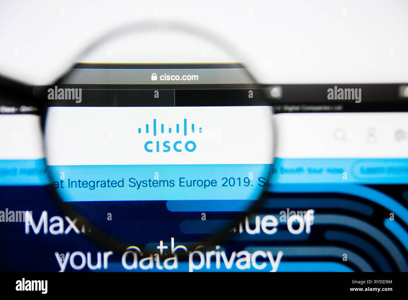 Los Angeles, Californie, USA - 25 janvier 2019 - Cisco Systems Page d'accueil du site. Logo Cisco Systems visible à l'écran. Banque D'Images