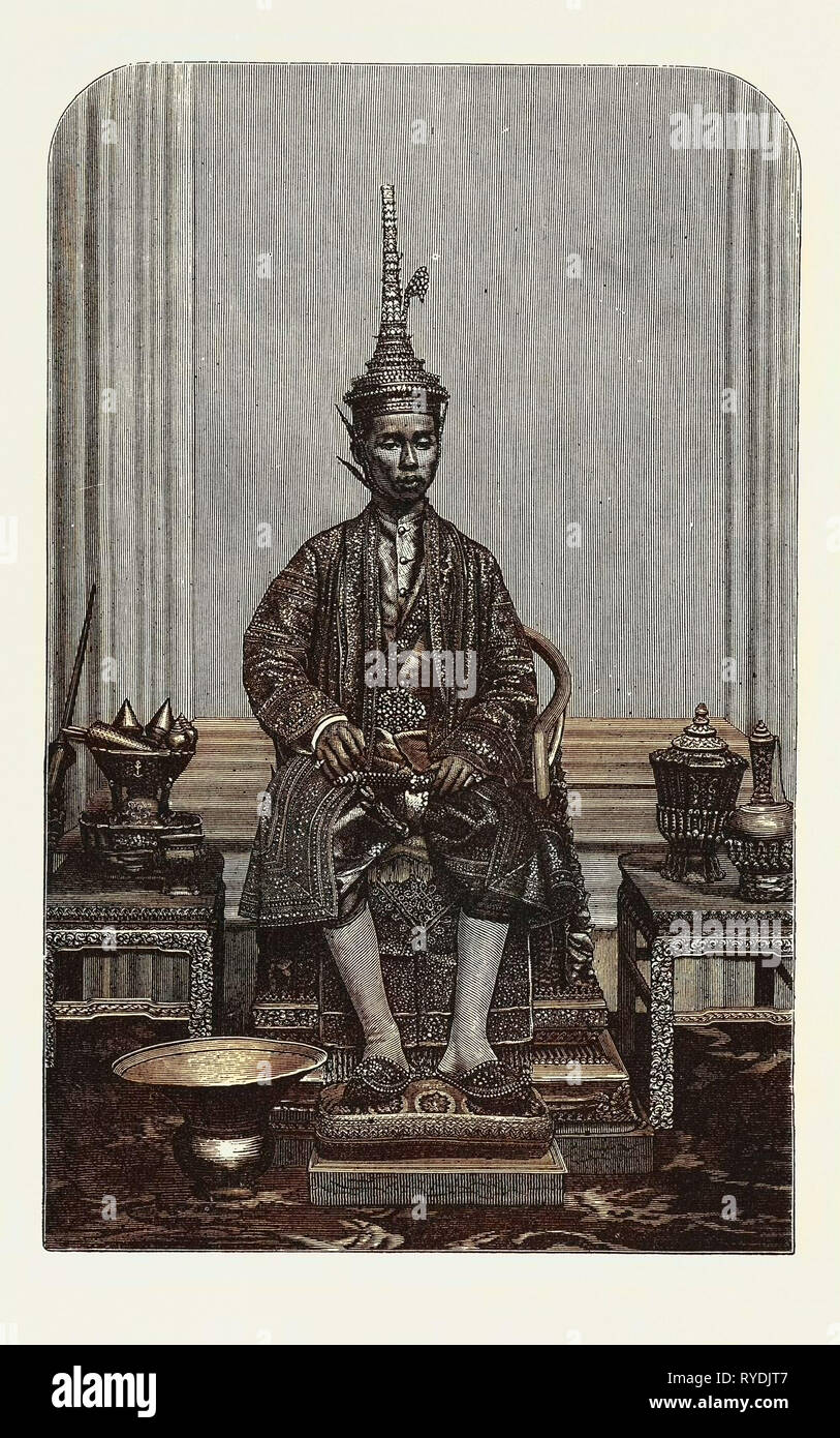 La Cour suprême, Roi de Siam dans ses robes d'État Banque D'Images