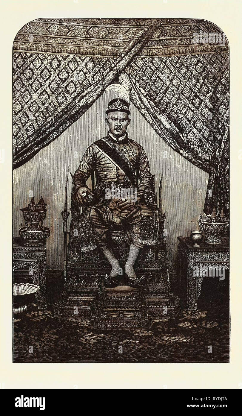 La 'Deuxième' Roi de Siam dans ses robes d'État Banque D'Images