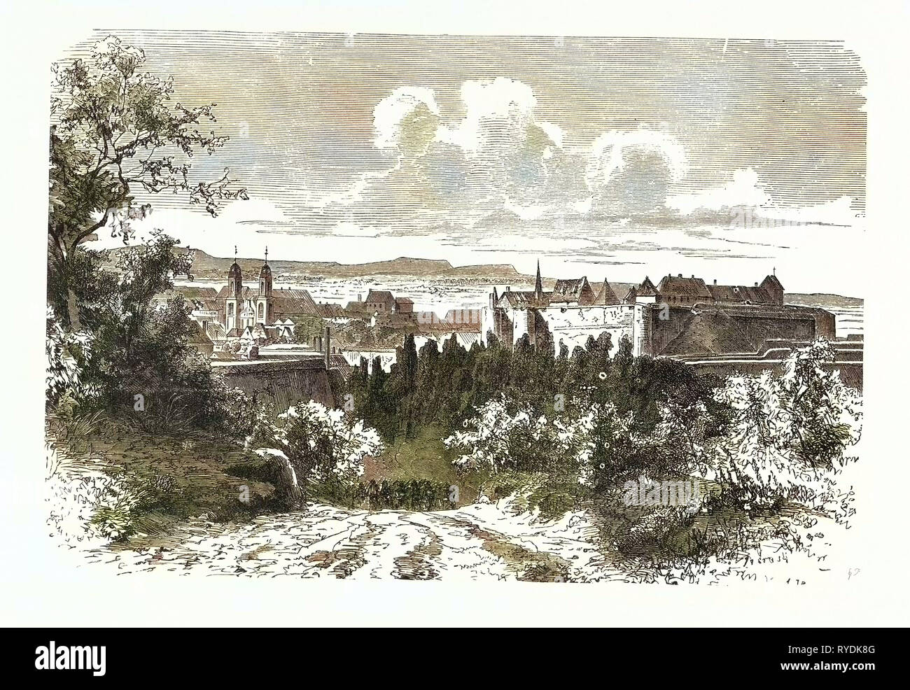 Guerre franco-prussienne : Vue de la forteresse de Sedan, France Banque D'Images