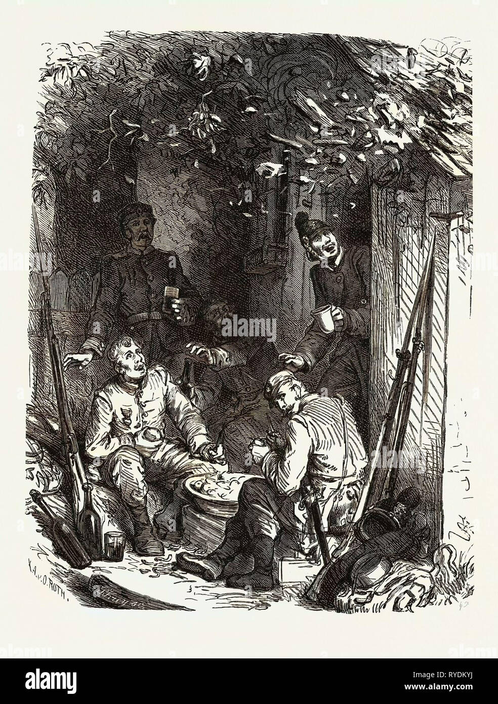 Guerre de 1870 : sur les piquets Banque D'Images