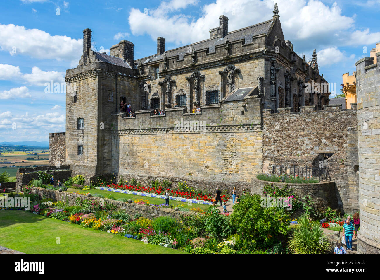 Le Palais de la Reine Anne, le jardin du château de Stirling, Stirlingshire, Scotland, UK Banque D'Images