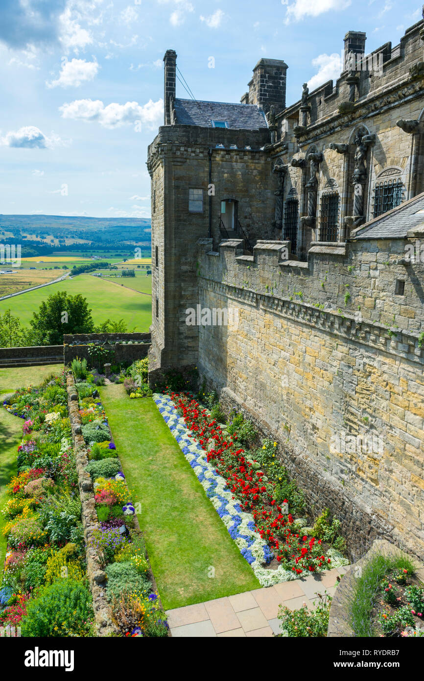 Le Palais et le jardin de la Reine Anne, le château de Stirling, Stirlingshire, Scotland, UK Banque D'Images