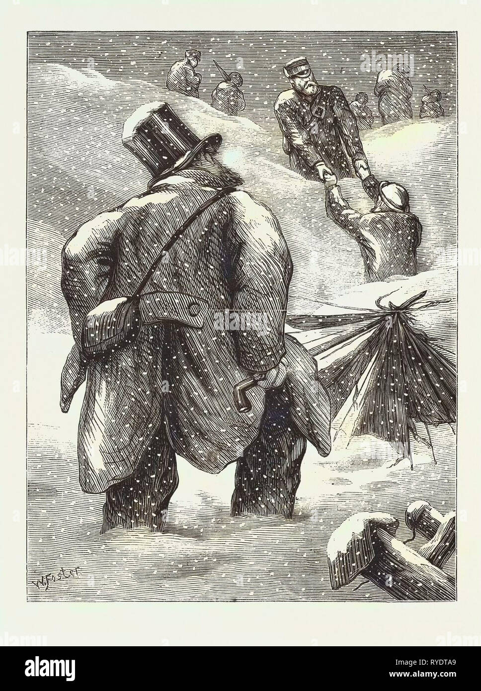 Une partie de nourriture, d'un incident sur le Great Northern Railway, entre Grantham et Peterborough, gravure 1876, UK, Grande-Bretagne, britannique, Europe, France, Grande Bretagne, Banque D'Images