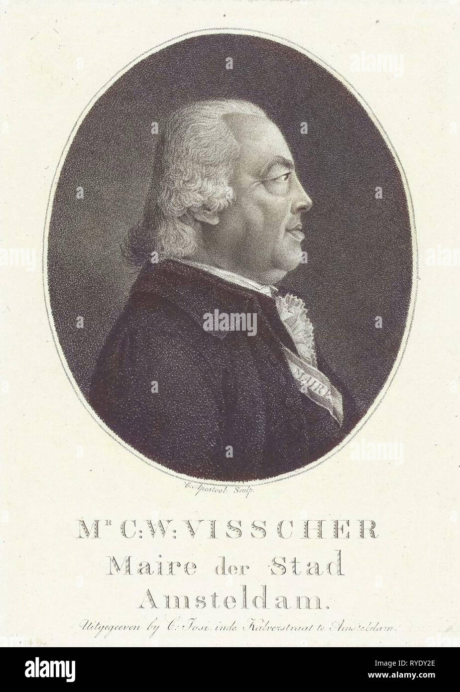Portrait de Carel Wouter Visscher, Cornelis Apostool, Christiaan Josi, 1772 - 1802 Banque D'Images