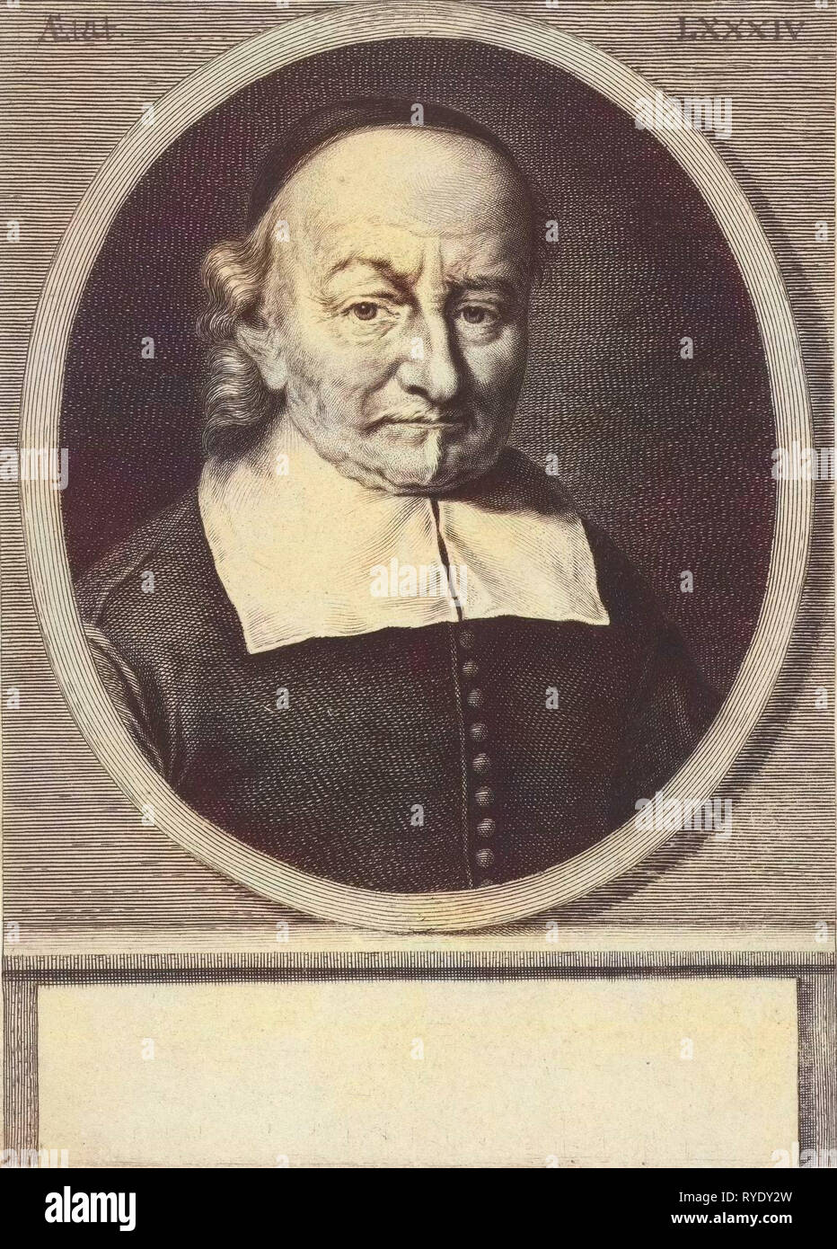 Portrait de Joost van den Vondel, à l'âge de 84 ans, imprimer bouilloire : Hendrik Bary, 1657 - 1707 Banque D'Images