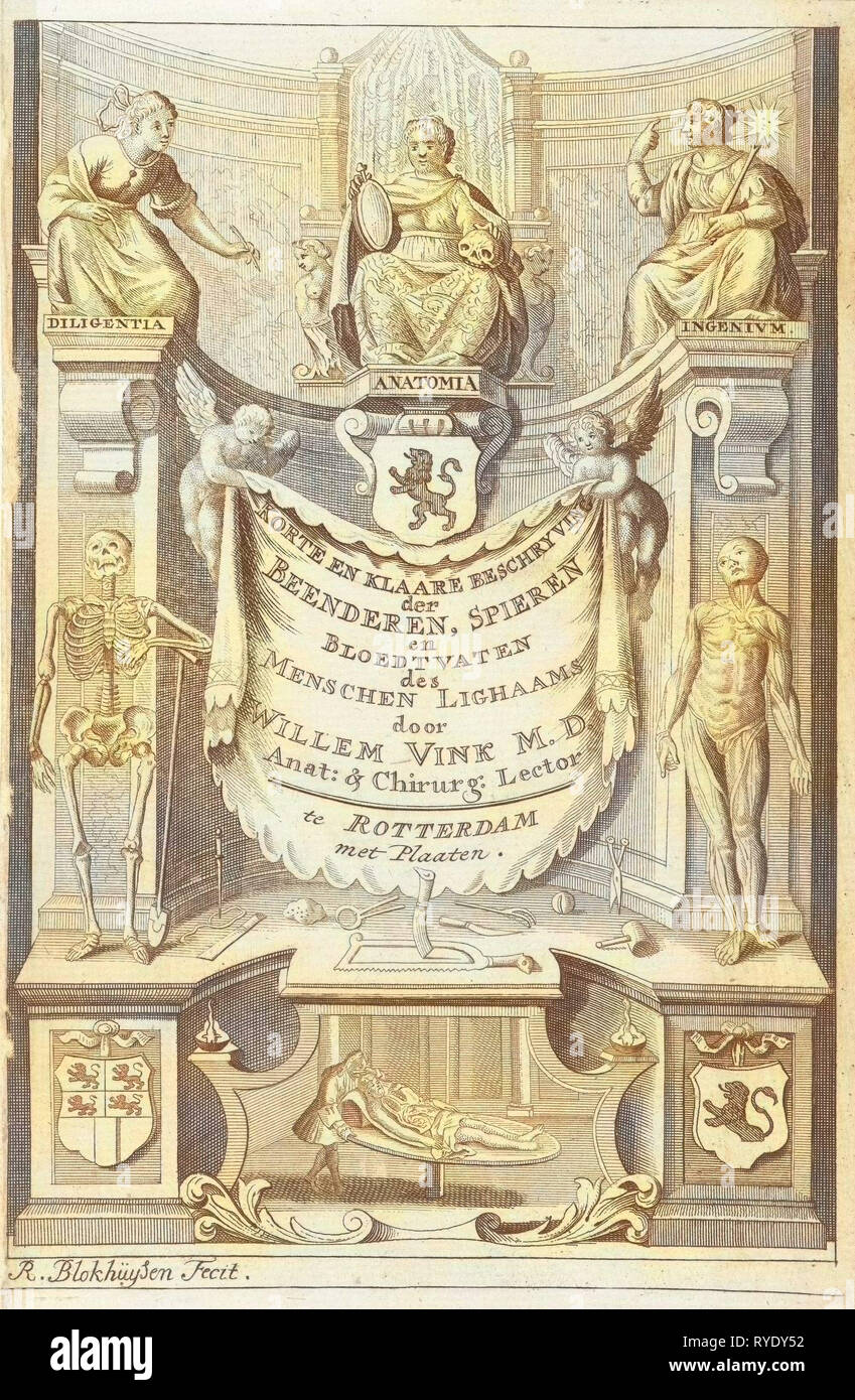 Allégorie de l'anatomie, Reynier, 1732 Blokhuysen Banque D'Images