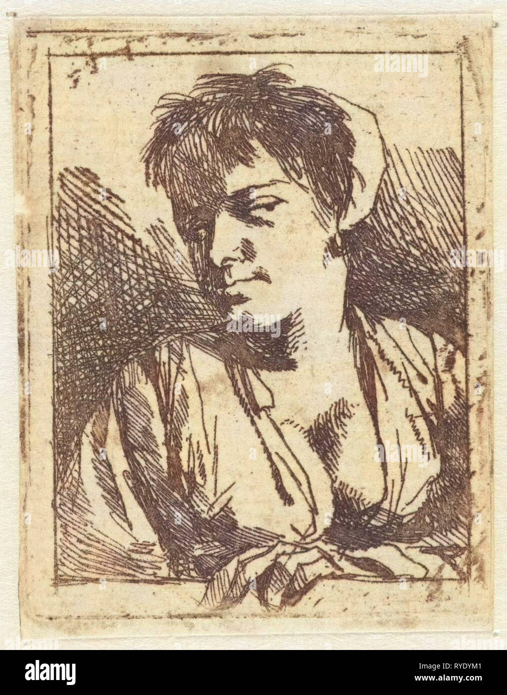 Buste d'une jeune femme, Cornelis Pietersz. Bega, 1642 - 1664 Banque D'Images