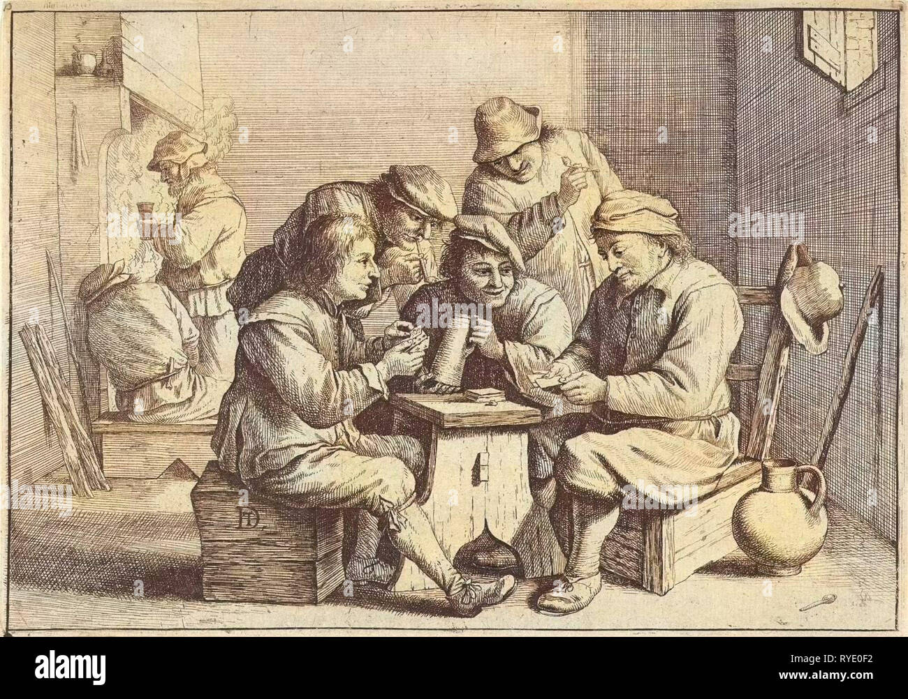 Joueurs de cartes, Anonyme, 1626 - 1740 Banque D'Images