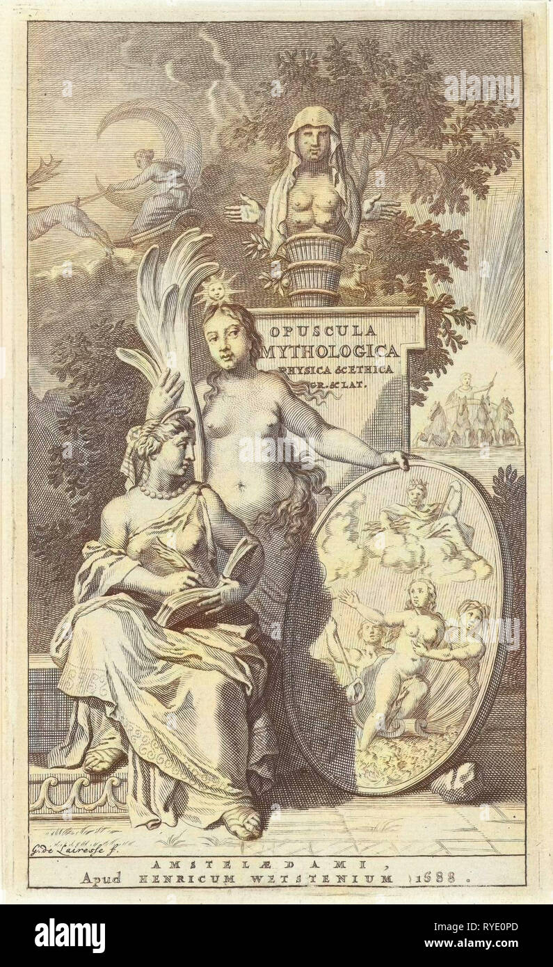 L'écriture femme flanquée de la vérité, Gerard De Lairesse, Henricus Wetstein, 1688 Banque D'Images