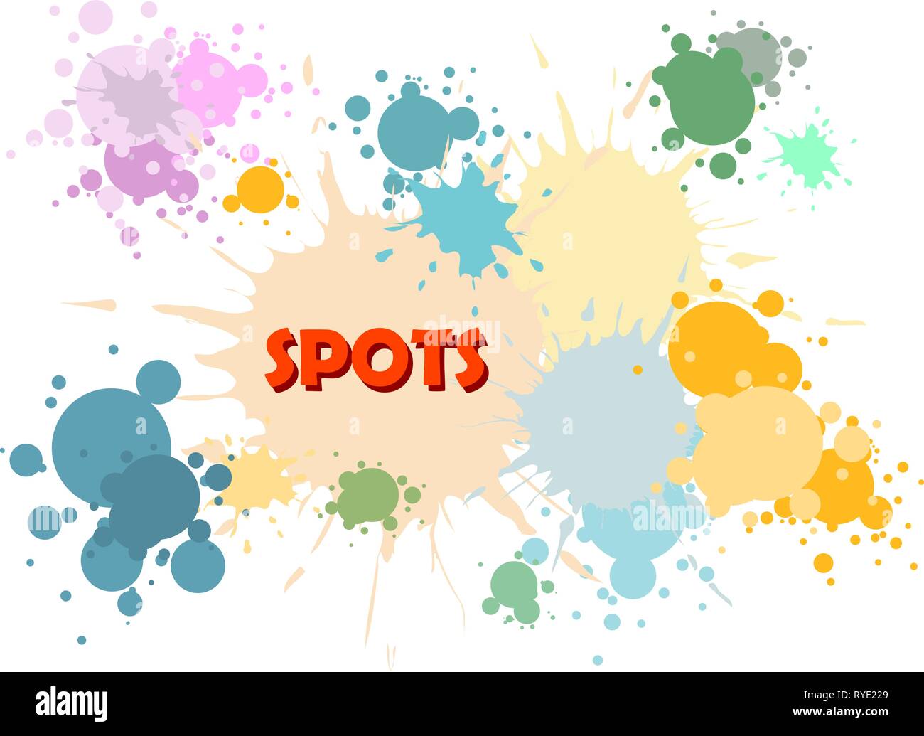 Taches de couleur sur fond de scénario white Illustration de Vecteur