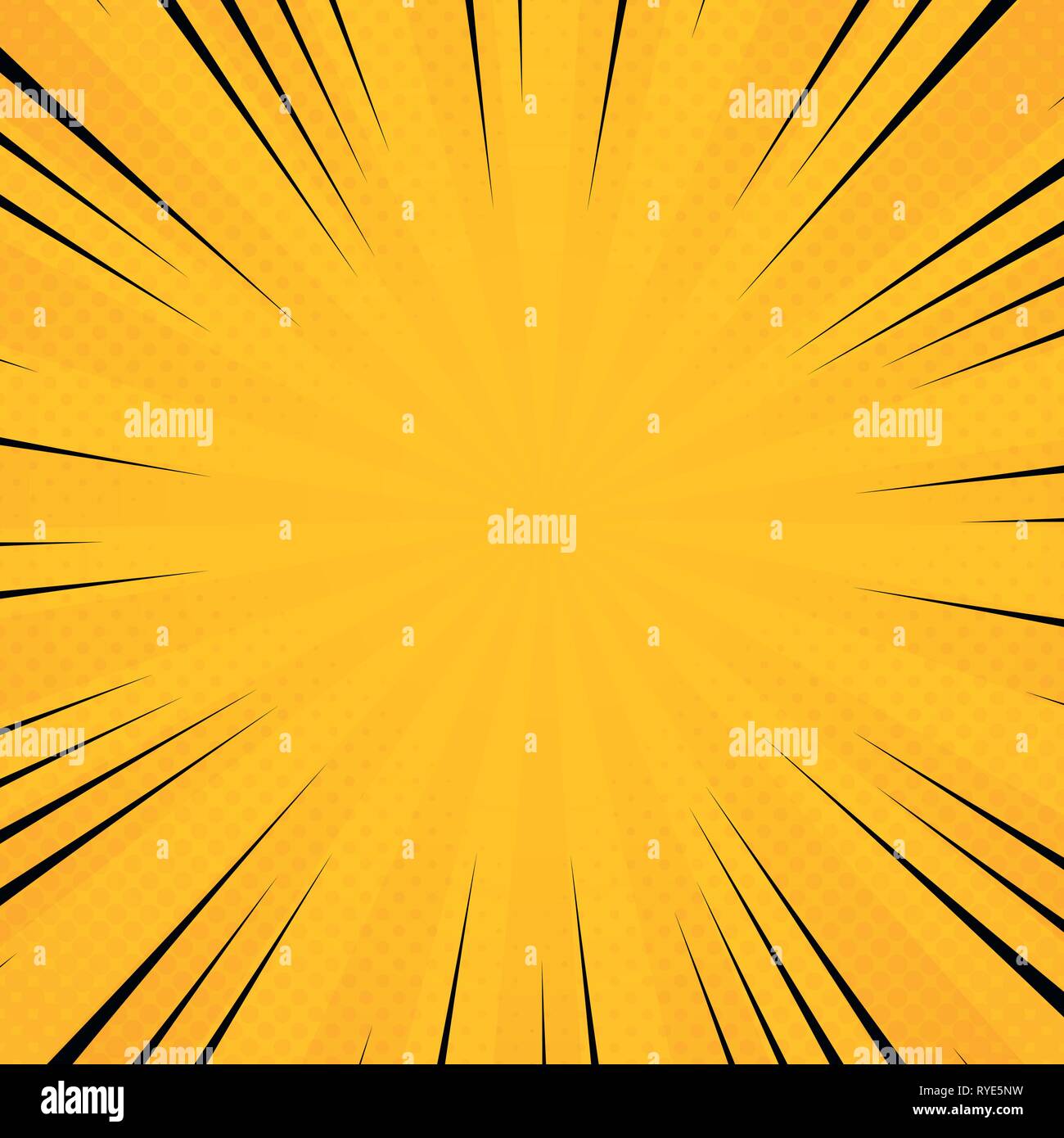 Couleur jaune soleil abstrait dans le rayonnement solaire soleil avec ligne noire bande dessinée historique. Décoration pour poster des messages, la bannière d'art, bannière, afficher le texte Illustration de Vecteur