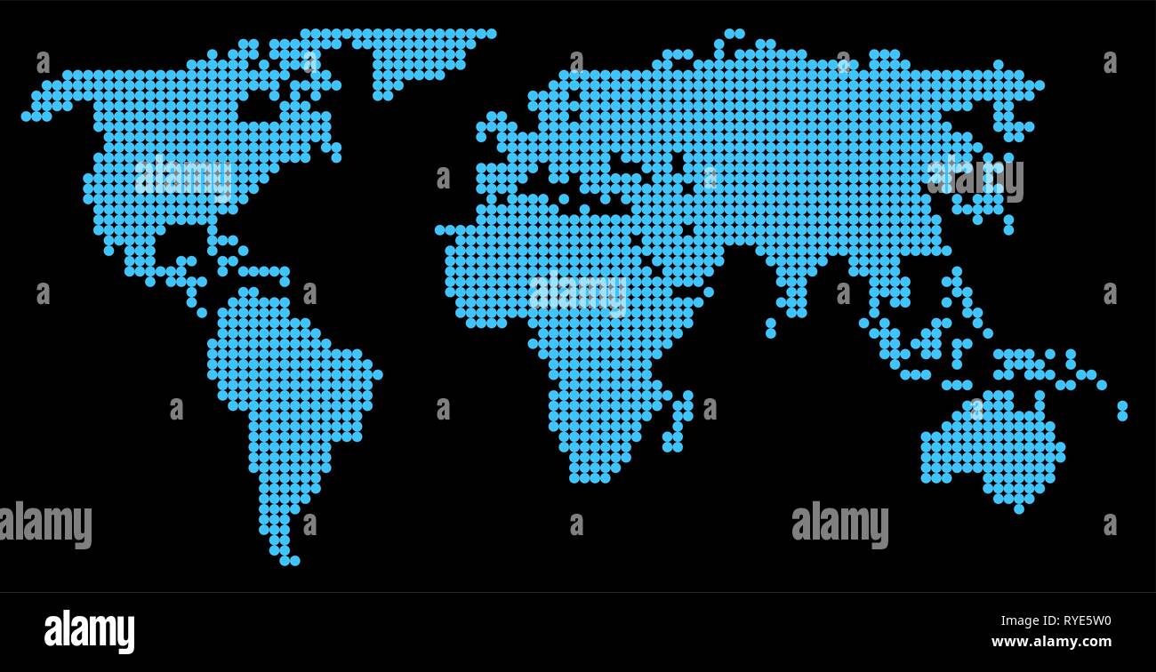 Carte du monde, fait à partir de points Illustration de Vecteur