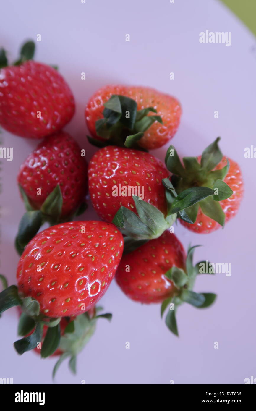 Fraise mûre, fruits, photo utilisé pour la conception publicitaire, packaging, marketing, voyage et plus Banque D'Images