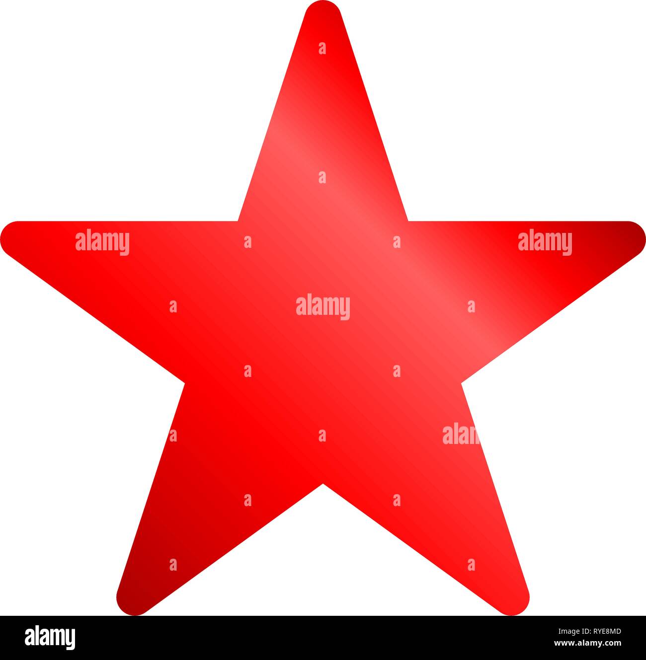 L'icône Star - rouge dégradé, a fait 5 arrondi, isolé - vector illustration Illustration de Vecteur