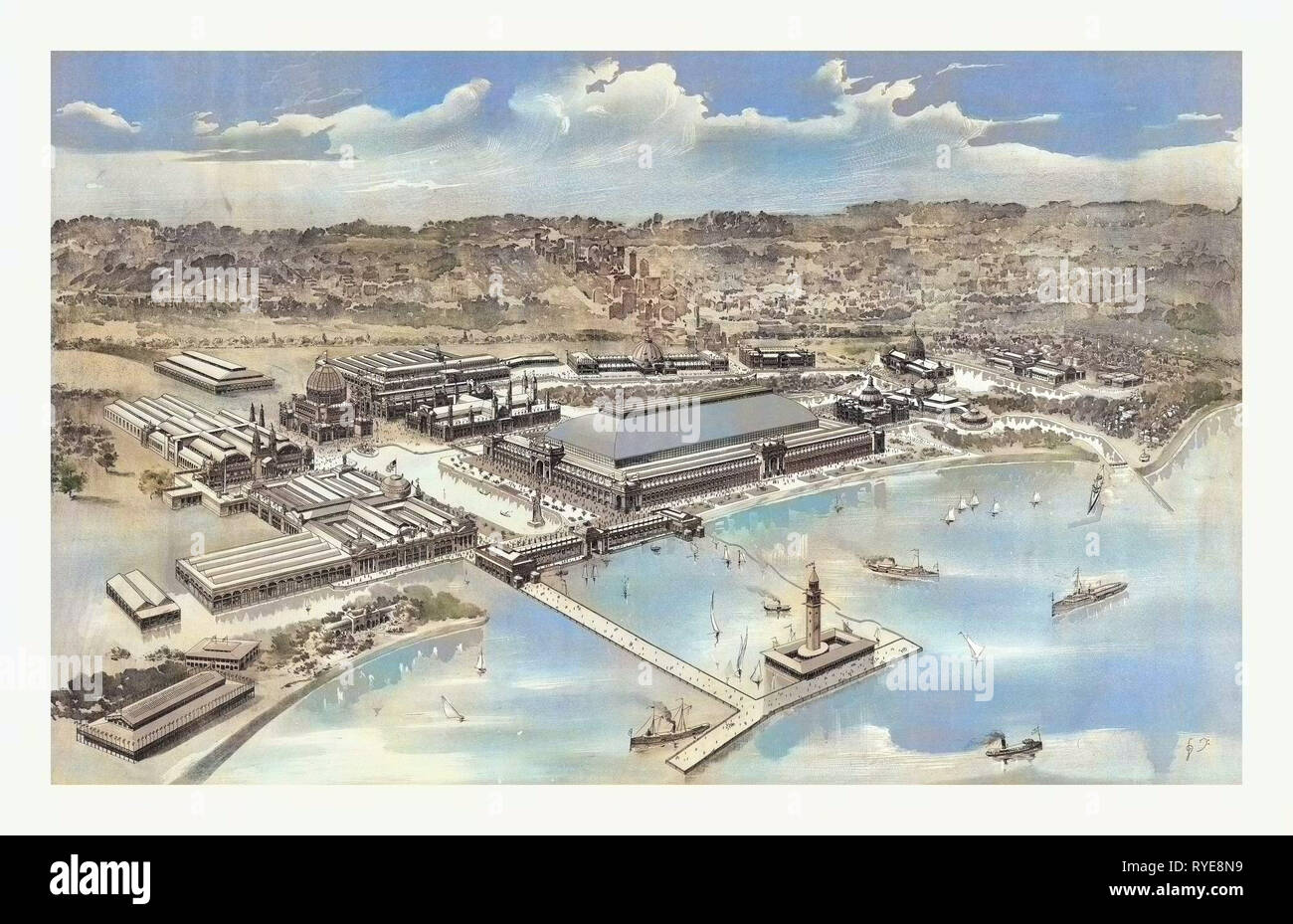 Vue d'ensemble de la World's Columbian Exposition de Chicago, 1893, US, USA, Amérique Latine Banque D'Images