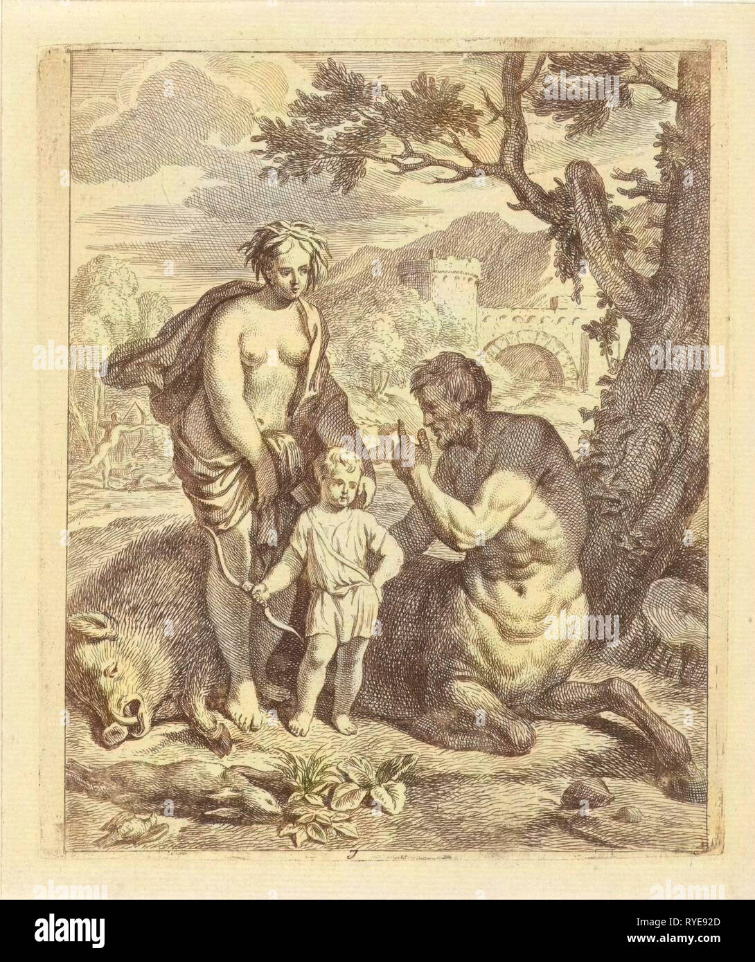 Achilles enseignés par Chiron, J. Alexander Janssens, Victor Honoré Janssens, ch. 1700 Banque D'Images