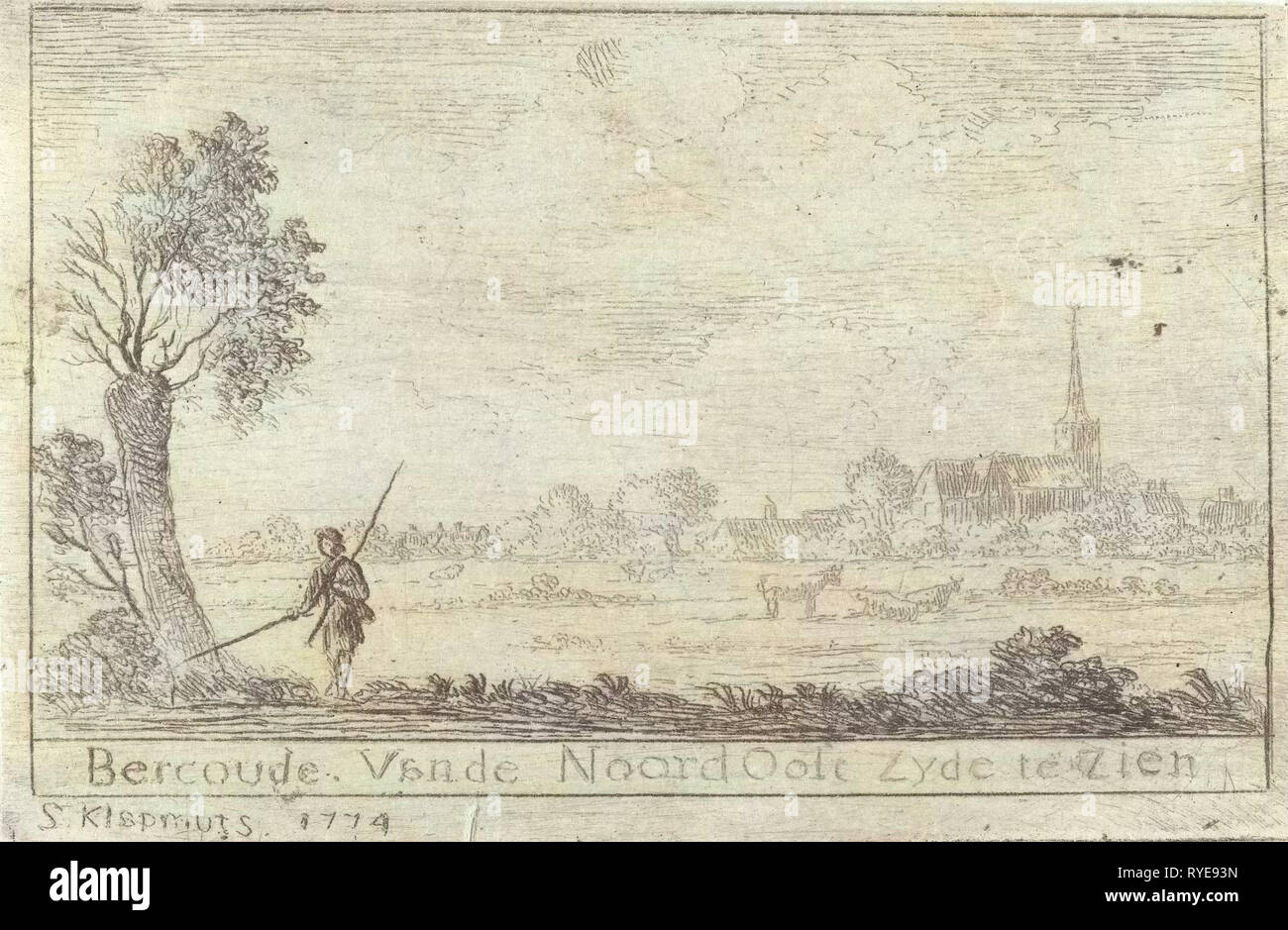Vue sur Bercoude, Simon Klapmuts, 1774 Banque D'Images