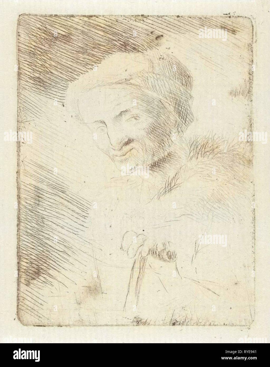 Portrait d'une femme inconnue, imprimer bouilloire : Simon Klapmuts, 1744 - 1780 Banque D'Images
