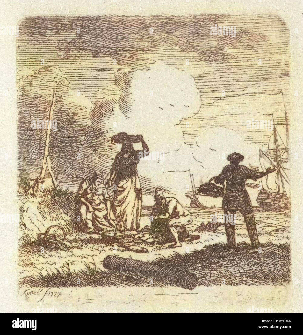 Plage des pêcheurs à l'Ange, 1777, Hendrik Banque D'Images