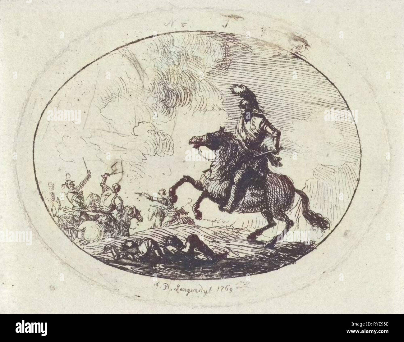 La bataille avec les cavaliers, Dirk Lagendijk, 1769 Banque D'Images