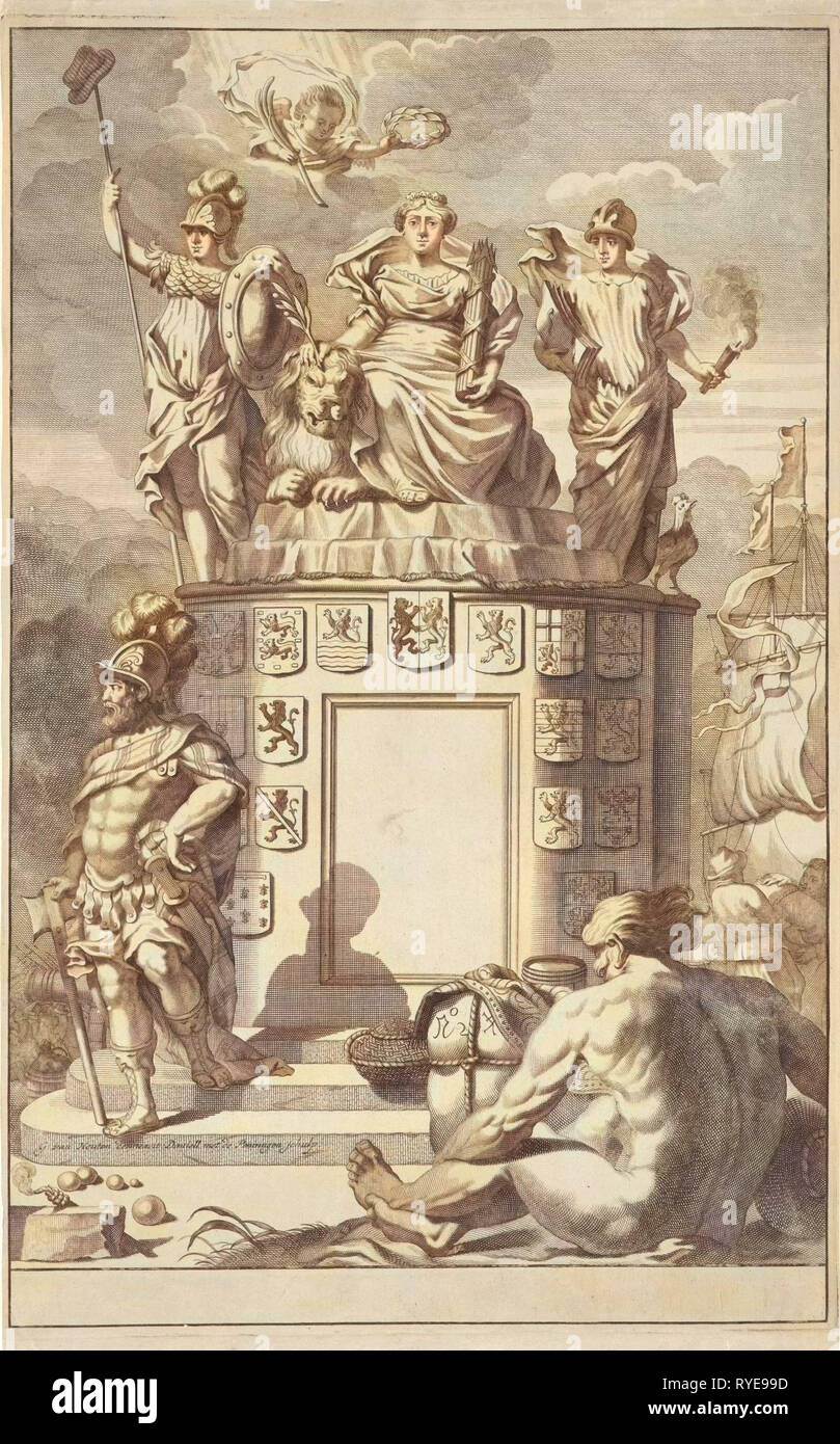 Allégorie de la victoire des Pays-Bas habsbourgeois, Daniël met de Penningen, 1685 - 1696 Banque D'Images