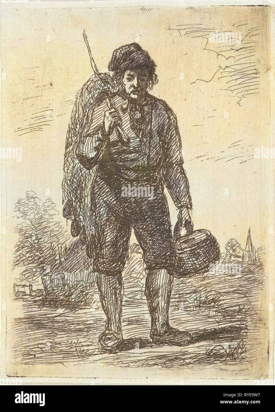 Pêcheur, David van der Kellen (II), 1814 - 1879 Banque D'Images
