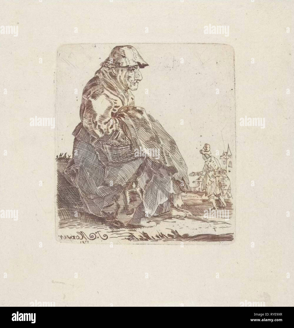 Femme assise, J. Moxser, 1791 Banque D'Images