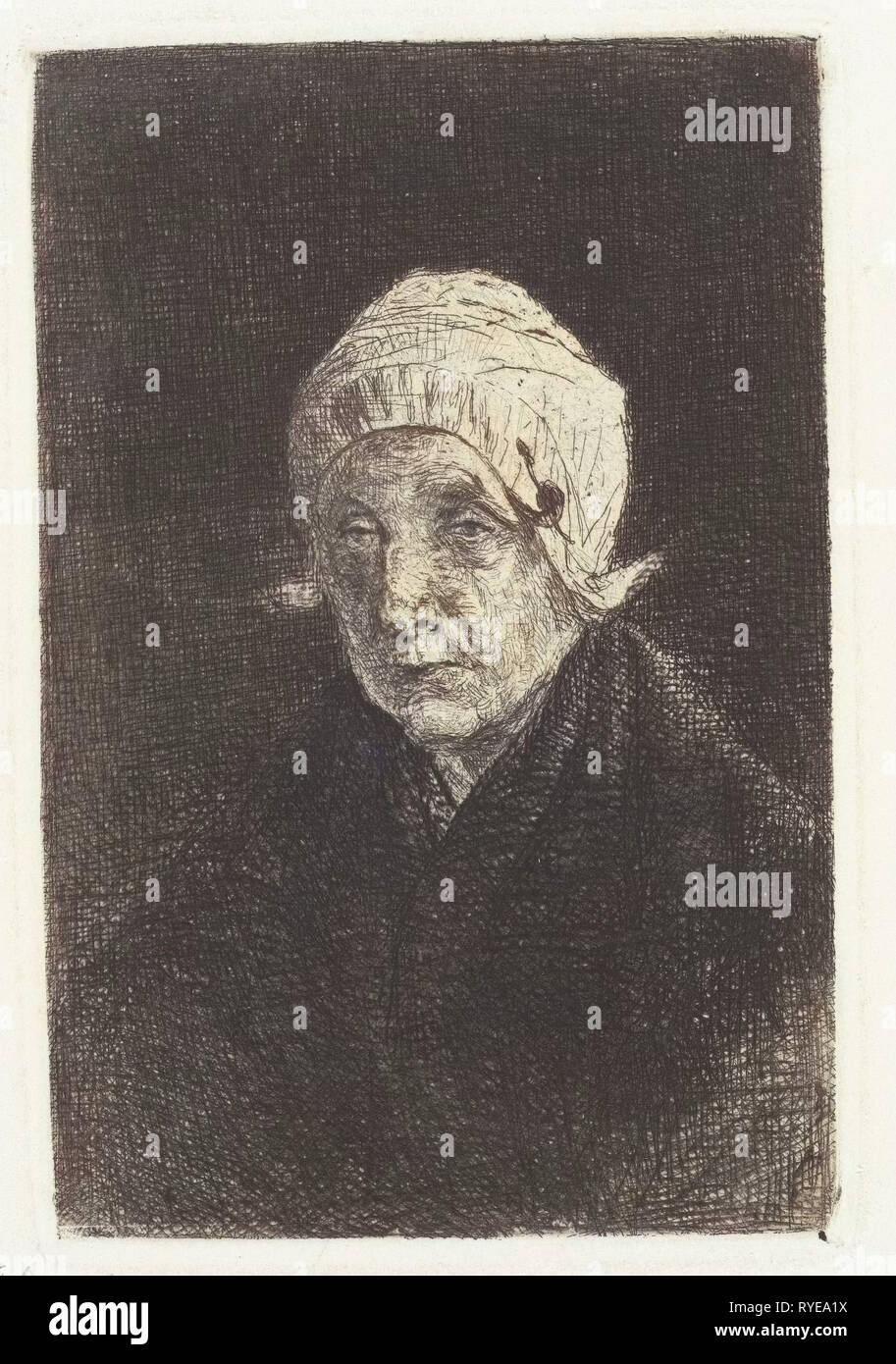 Katwijk vieille femme, aux Pays-Bas, Jozef Israëls, 1835 - 1911 Banque D'Images