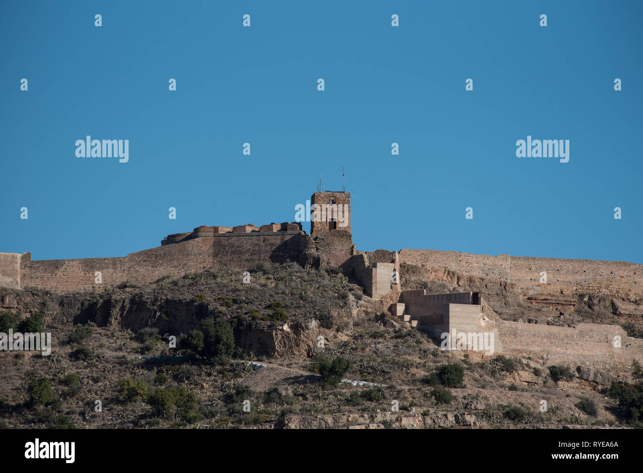 Vue panoramique du château de Sagunto à Valence, Espagne Banque D'Images