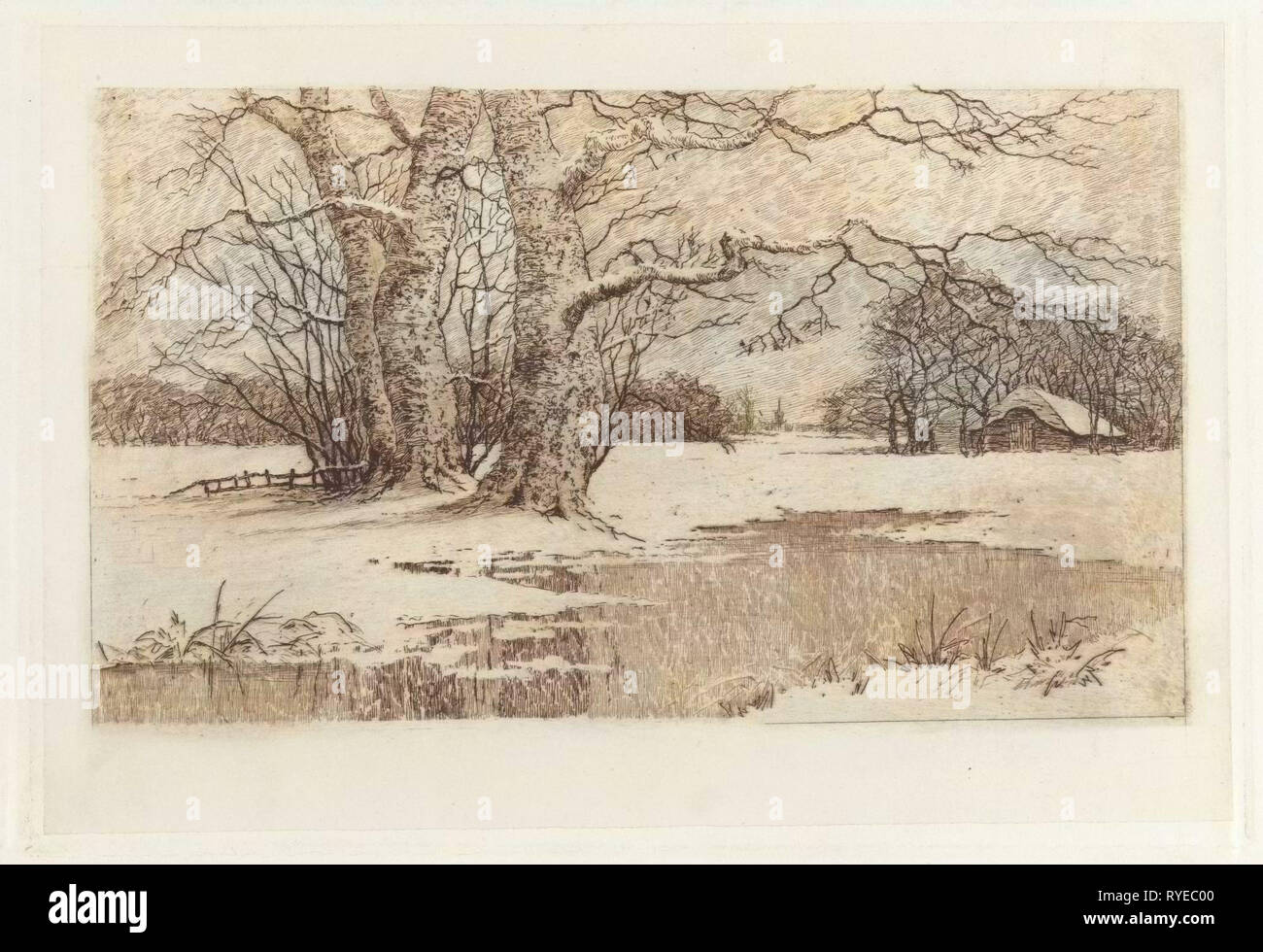 Paysage de neige, Elias Stark, 1888 Banque D'Images
