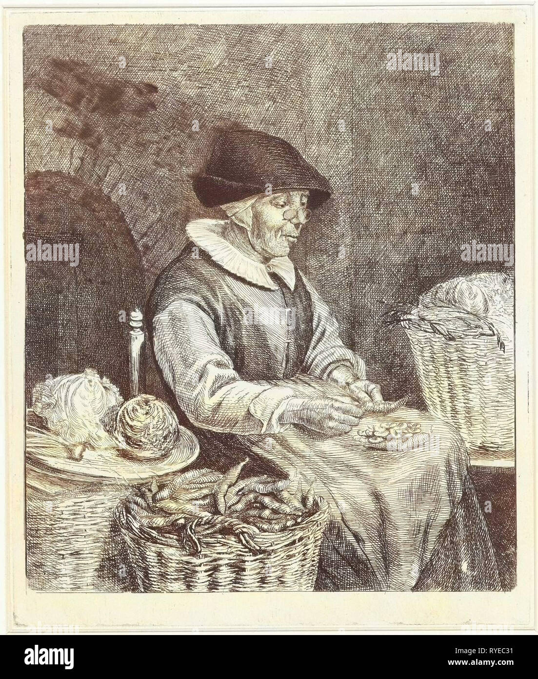 Vieille Femme, Louis Bernard Coclers, Quiringh Gerritsz van Brekelenkam, 1780. Banque D'Images
