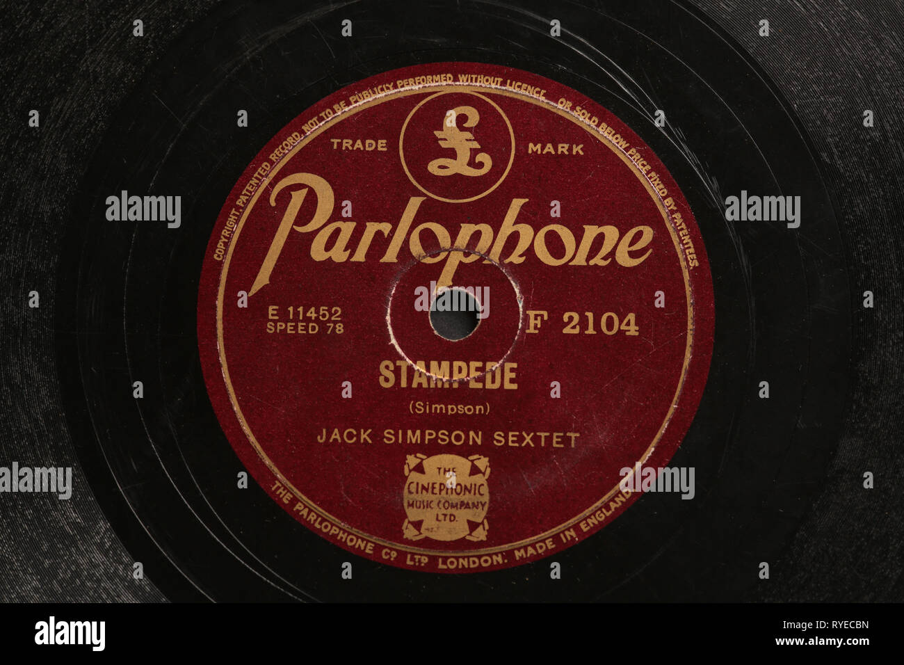 Vintage 78 rpm record label Banque D'Images