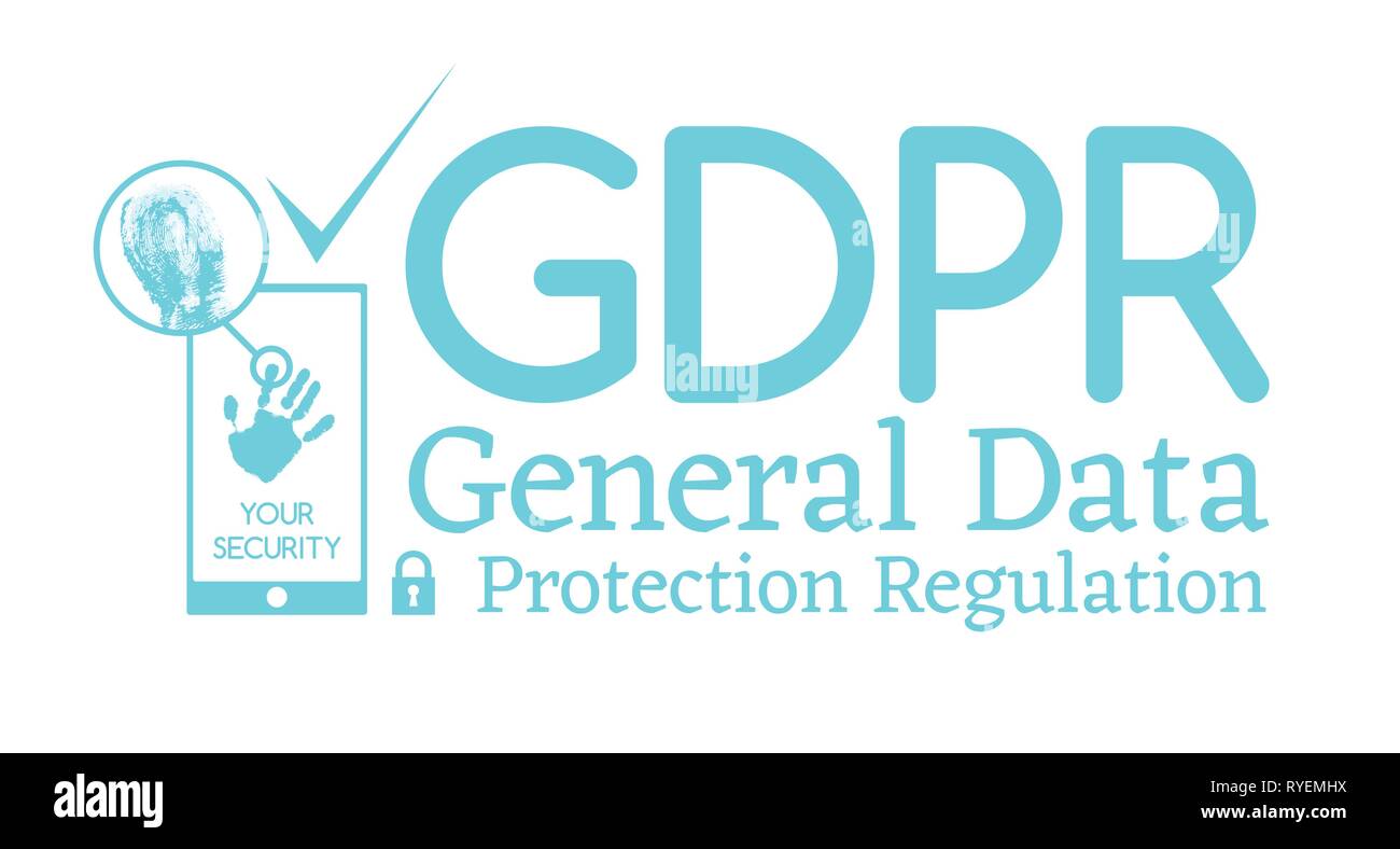 Règlement général sur la protection des données de conformité ou de droit est PIBR Mai 25th, 2018 année. Bannière horizontale vecteur pour site articles et postes pour les journaux. Illustration de Vecteur