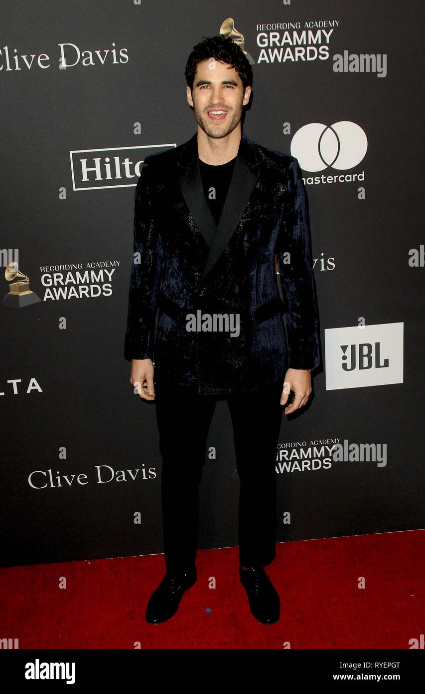 2019 pre-GRAMMY Gala et GRAMMY Hommage aux icônes de l'industrie tenue à l'hôtel Beverly Hilton à Beverly Hills, Californie. En vedette : Darren Criss Où : Los Angeles, California, United States Quand : 09 Feb 2019 Credit : Adriana Barraza M./WENN.com Banque D'Images