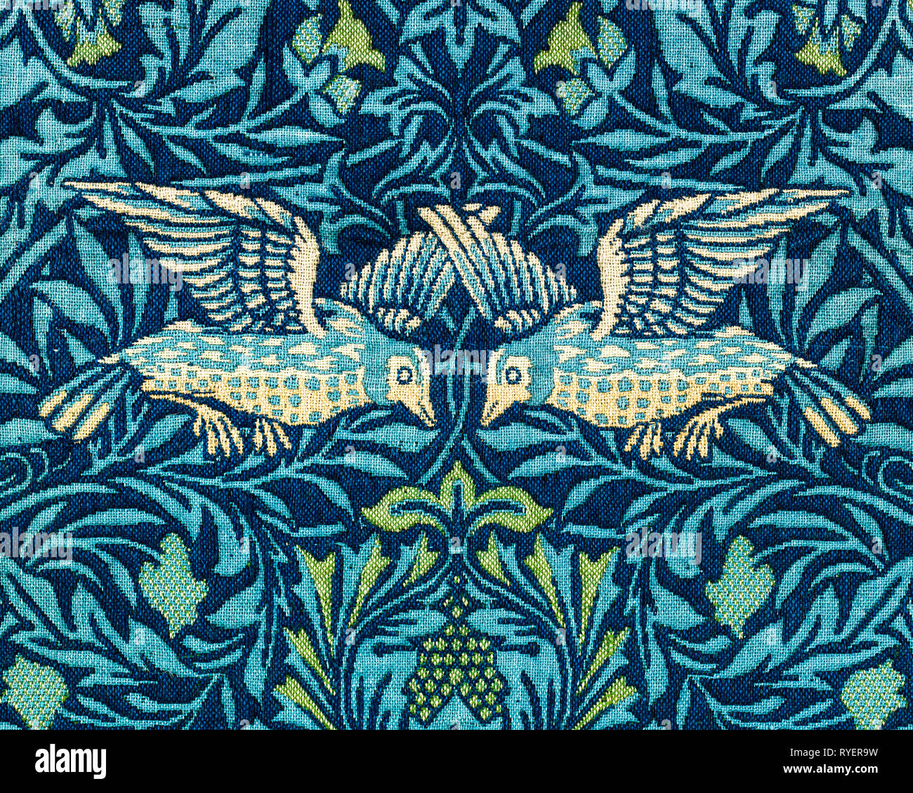William Morris modèle oiseau détail, dessins de tissu, 1878 Banque D'Images