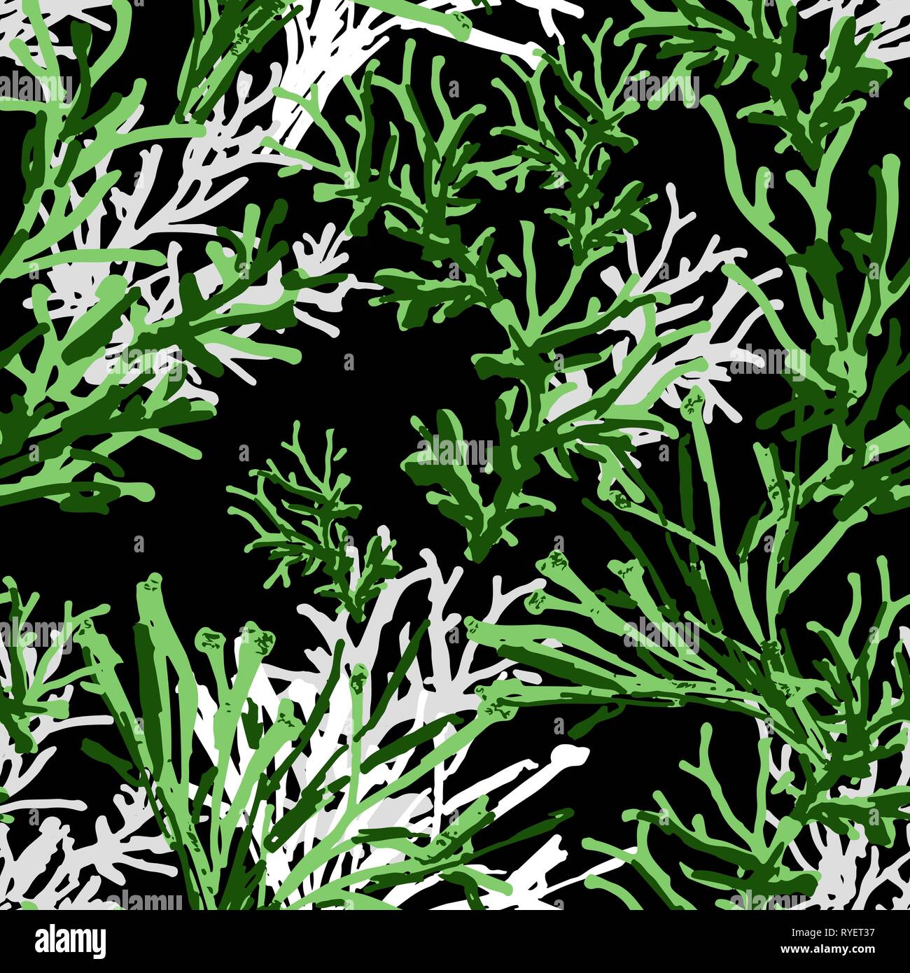 Sous-marins de la mer de corail, une usine modèle. Les algues tropicales fond couleur. Caraïbes, dessiné à la main aquatique.texture du papier d'emballage, papier peint design. Seaworld exotiques vector illustration Illustration de Vecteur