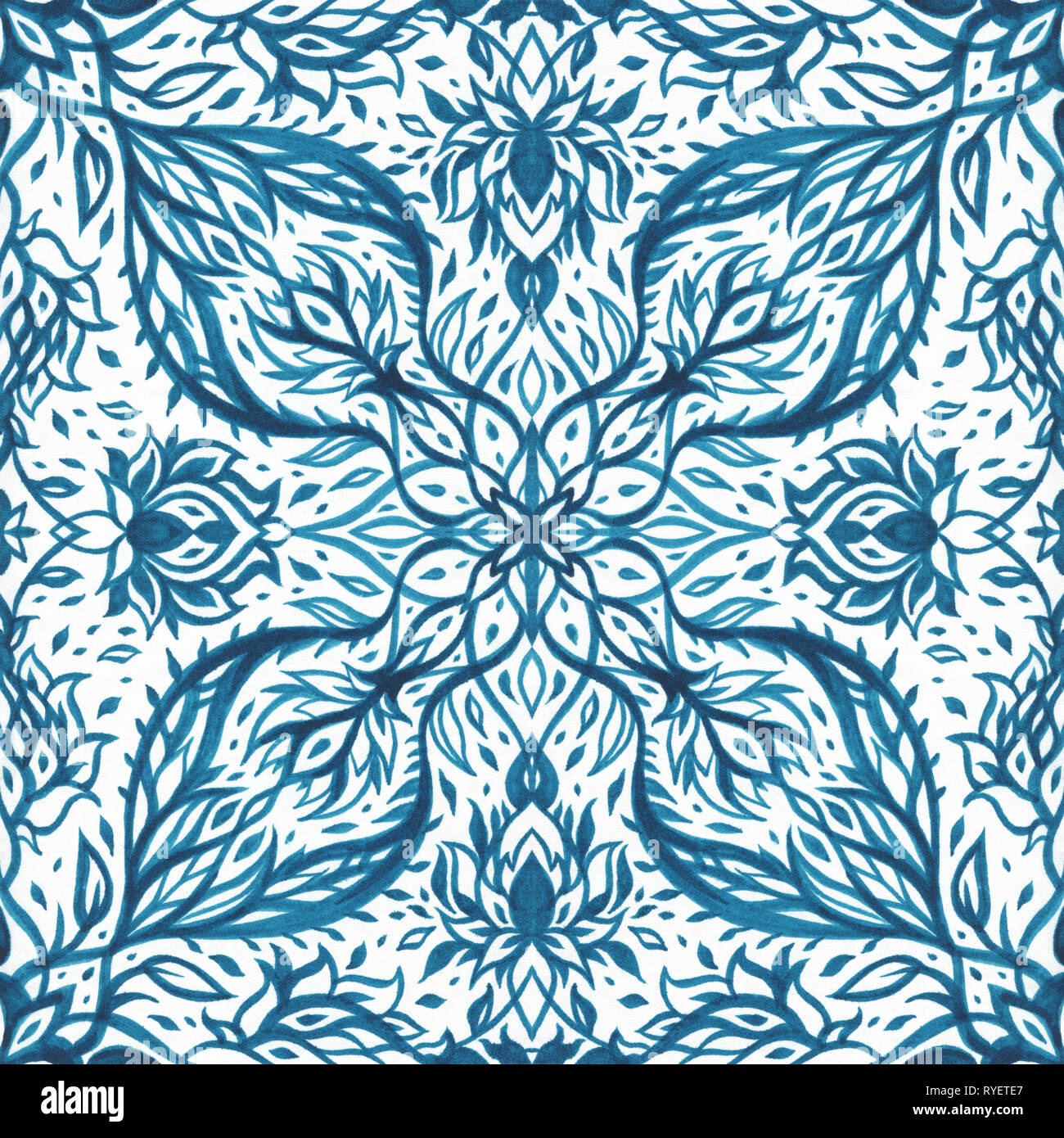Motif vintage exotiques. Transparente avec motif Vintage hand drawn Abstract Flowers. Peut être utilisé pour le papier peint, l'arrière-plan de site web, textile, cas de téléphone Banque D'Images
