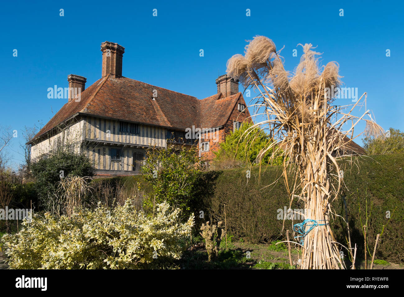 La longue frontière à Great Dixter dans la région de Rye, East Sussex, Angleterre, Royaume-Uni. Banque D'Images