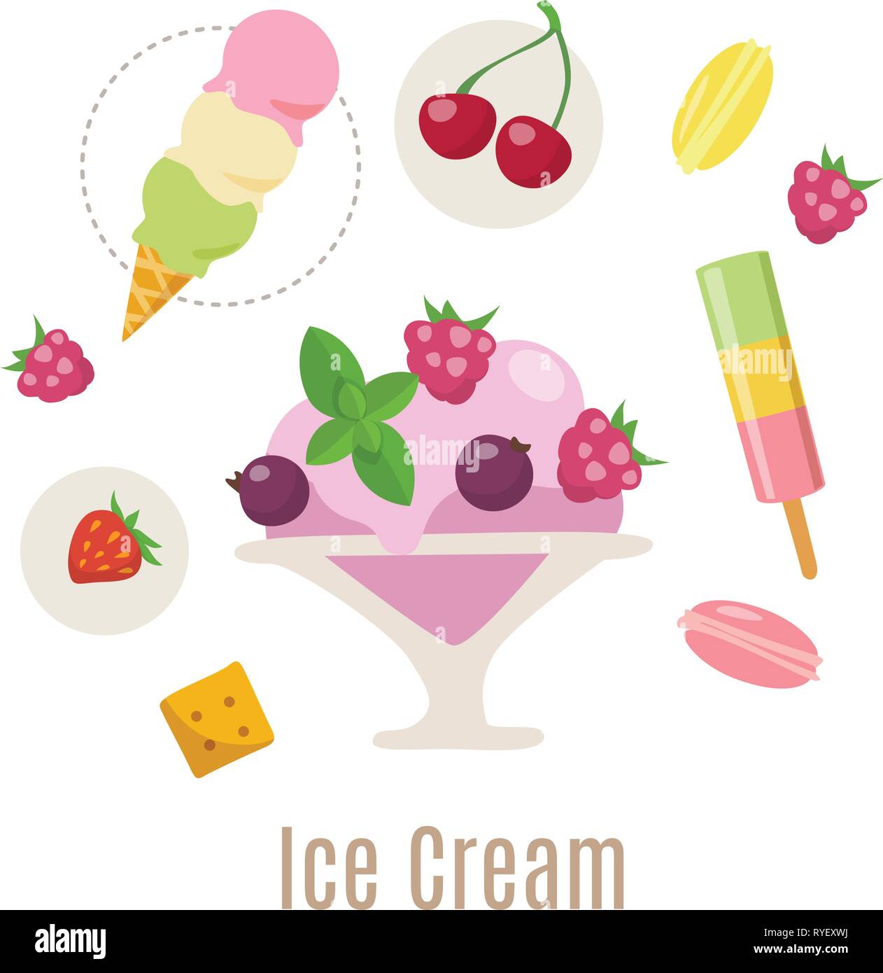 Vector Cool ice cream infographie conception des aliments en été. Illustration de Vecteur