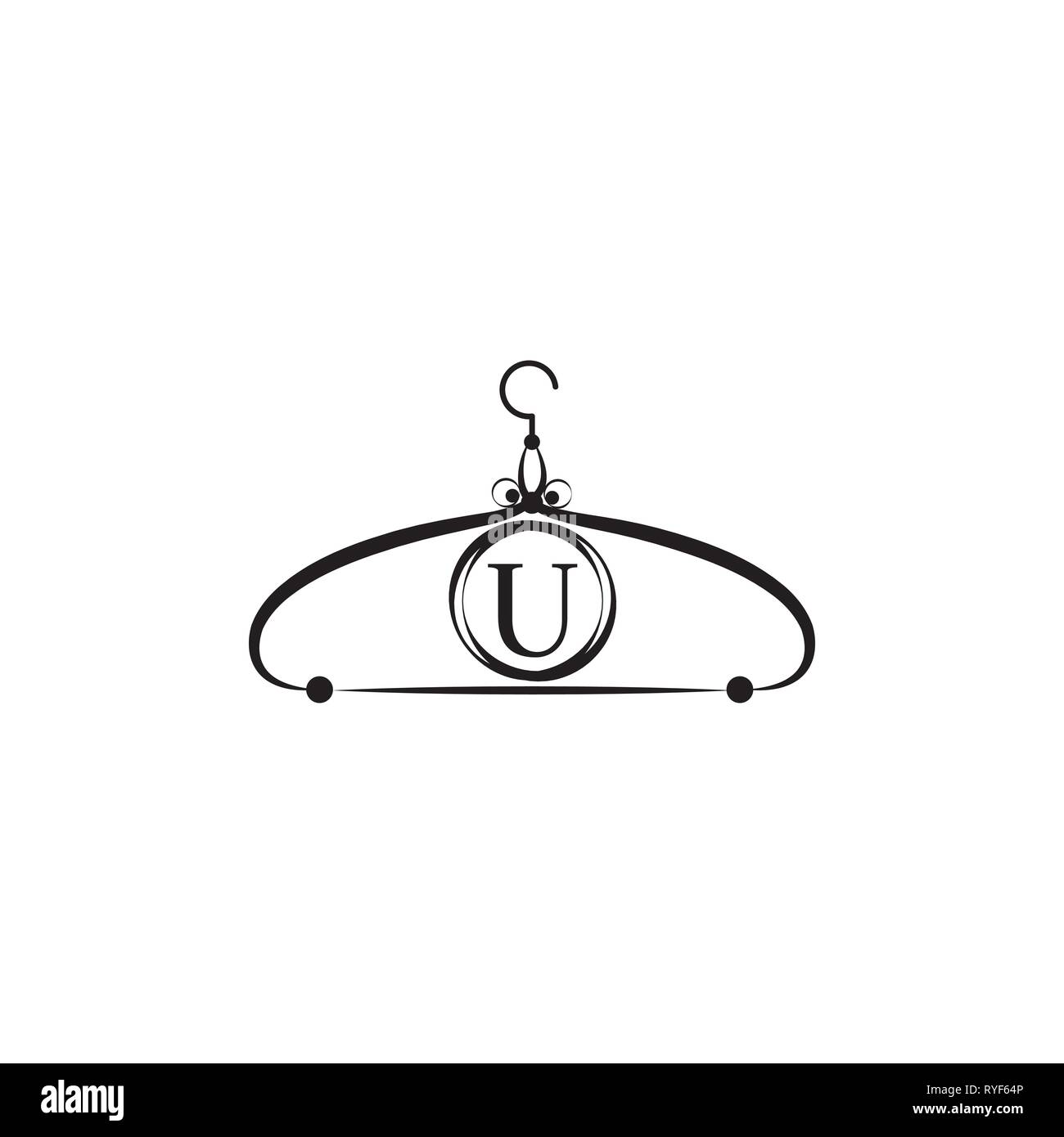 Fashion logo Vector. Cintre emblème. Lettre U sign Illustration de Vecteur