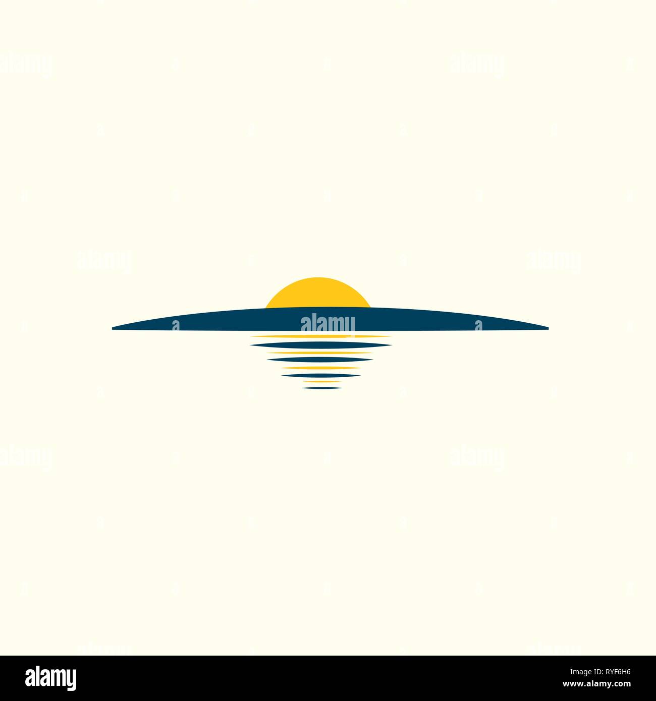 Sunrise logo Vector. Logo coucher de soleil Illustration de Vecteur