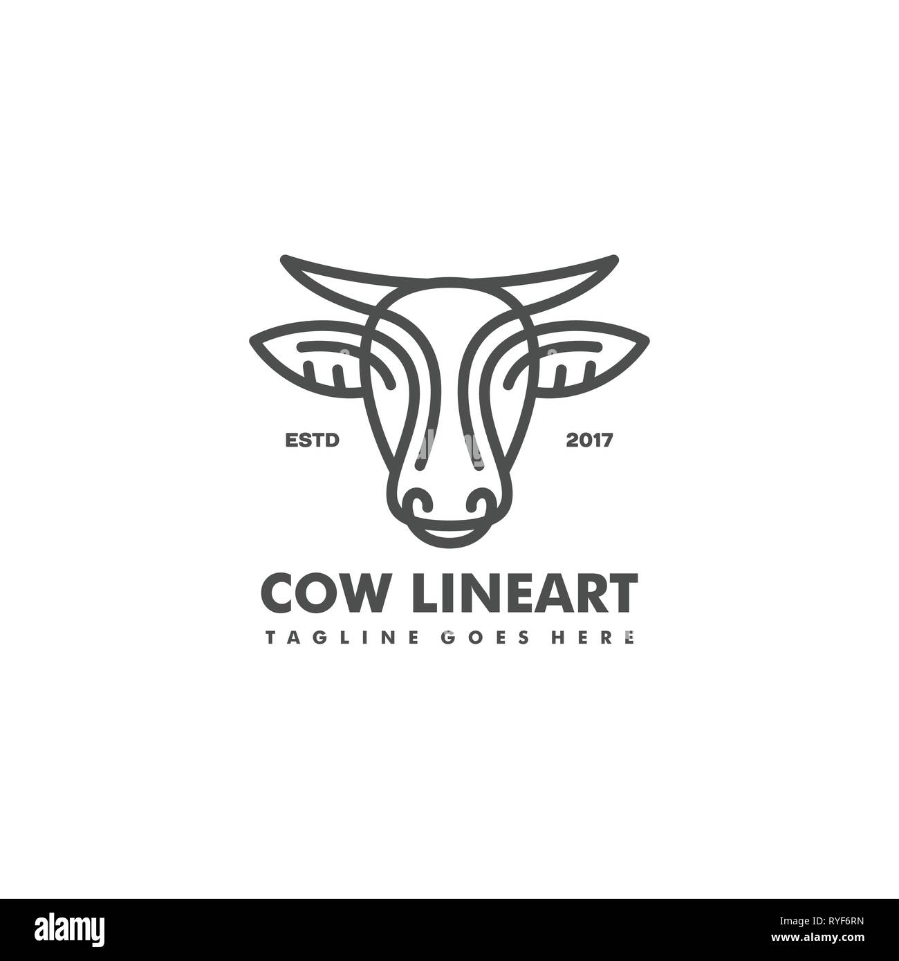 Ligne de vache art Concept illustration vector modèle. Convient pour l'industrie créative, multimédia, animation, formation, boutique, et toutes les Illustration de Vecteur