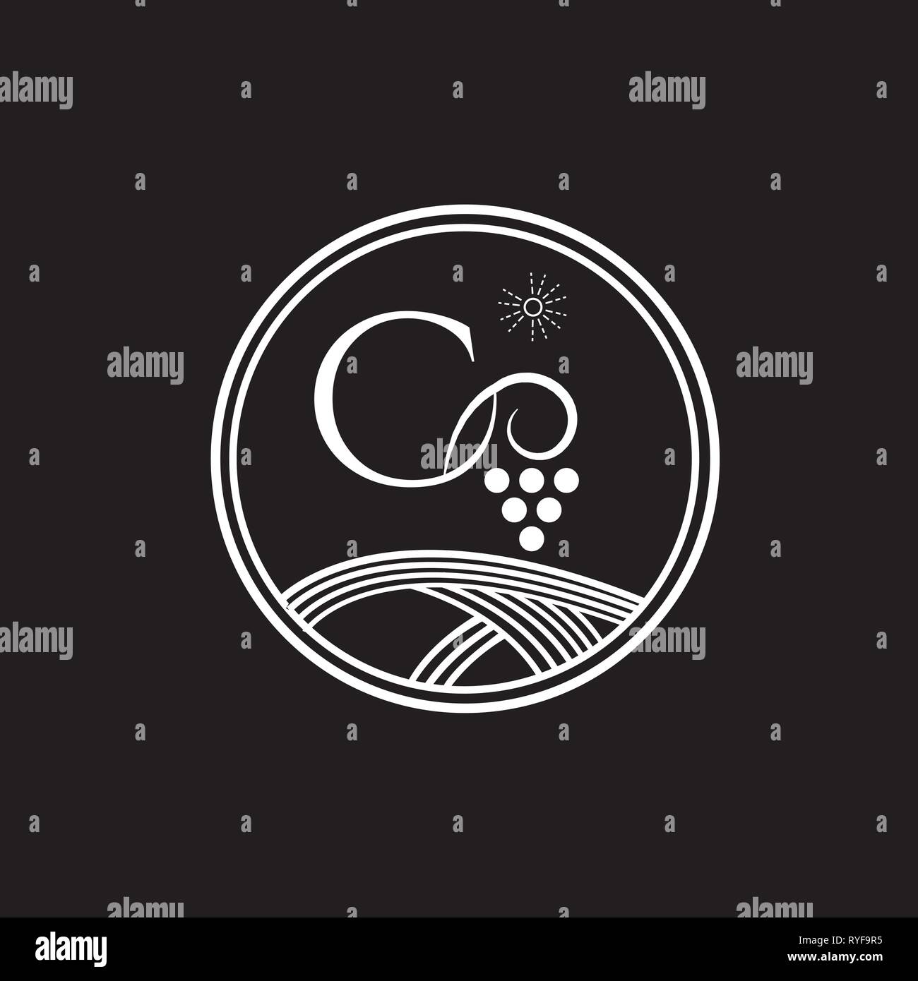 Logo vectoriel du vin. Winery emblème. L'élément de la conception de l'étiquette de vin Illustration de Vecteur