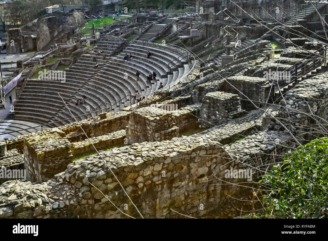 Théâtre gallo romain, colline de Fourvière, Lyon Banque D'Images